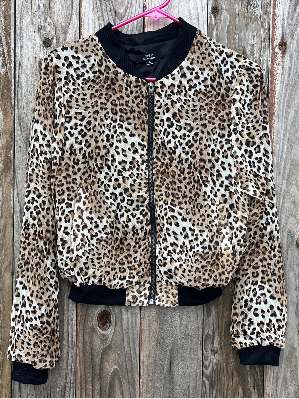 Iris Los Angeles Leopard Print Zip Up Jacket